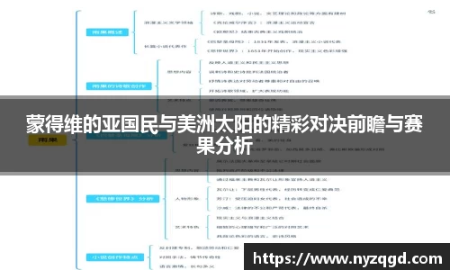 蒙得维的亚国民与美洲太阳的精彩对决前瞻与赛果分析